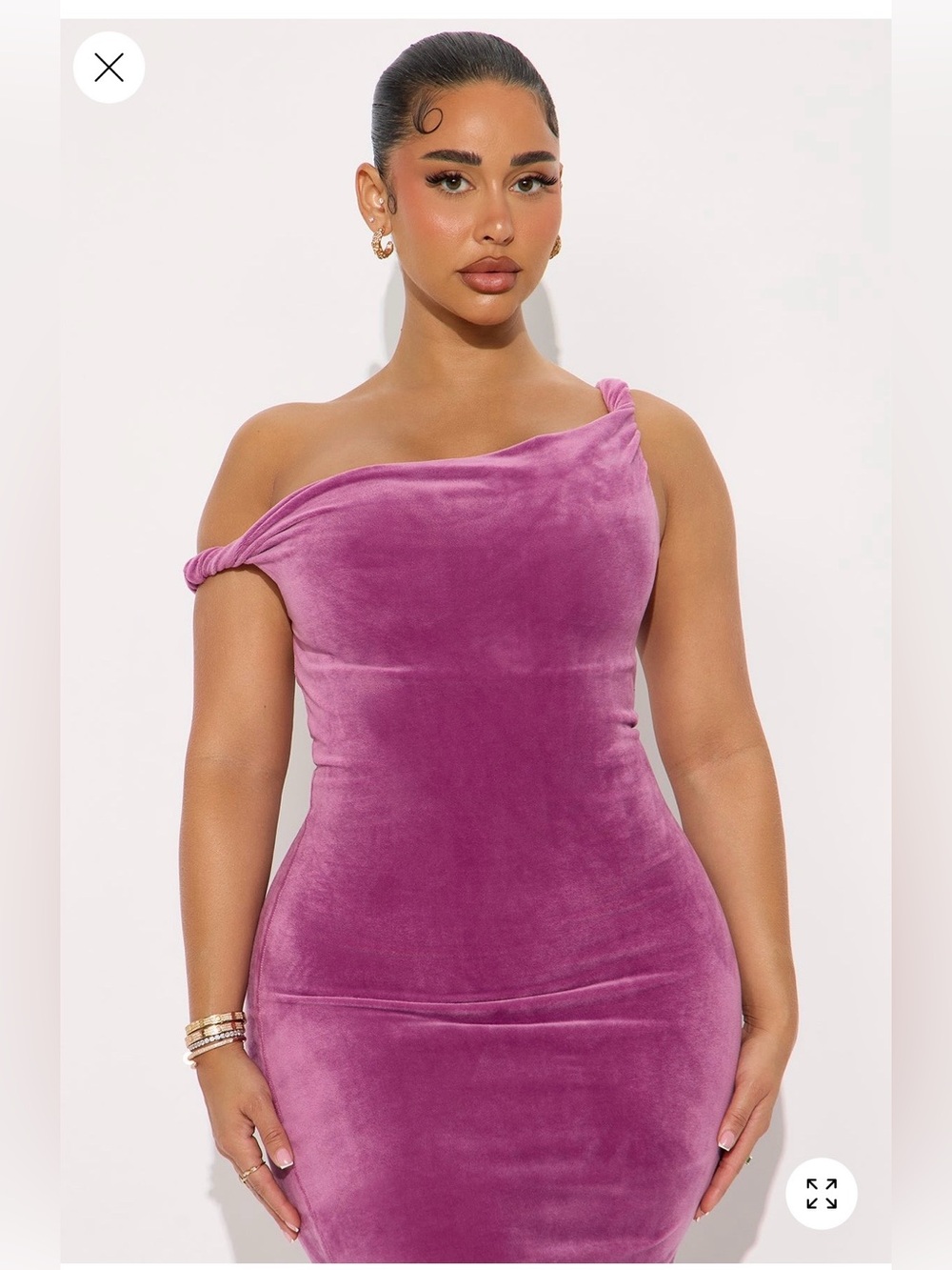 Fashion Nova Season of Slay Velour Gown, Mauve, NWT, Size M